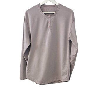 BYLT Basics Mens Drop Cut Long Sleeve Henley Shirt, Size medium